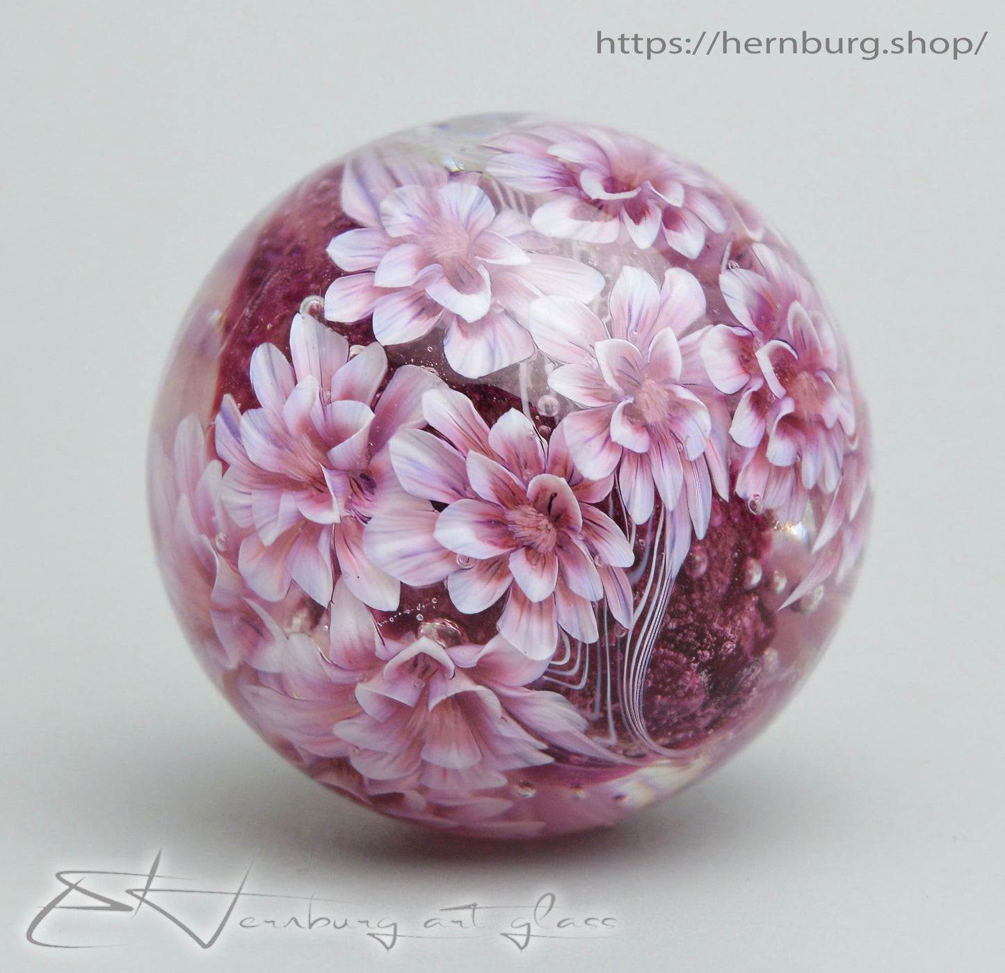 Marble. Collectible Sphere “Bloomspell” Glass. . Diameter — 39 mm (1.53”)