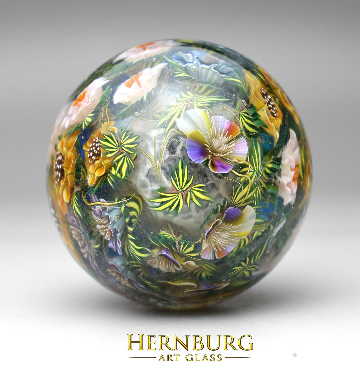 Marble. Collectible Sphere “Fifth Season”. Glass. . Diameter — 47 mm (1.85”)