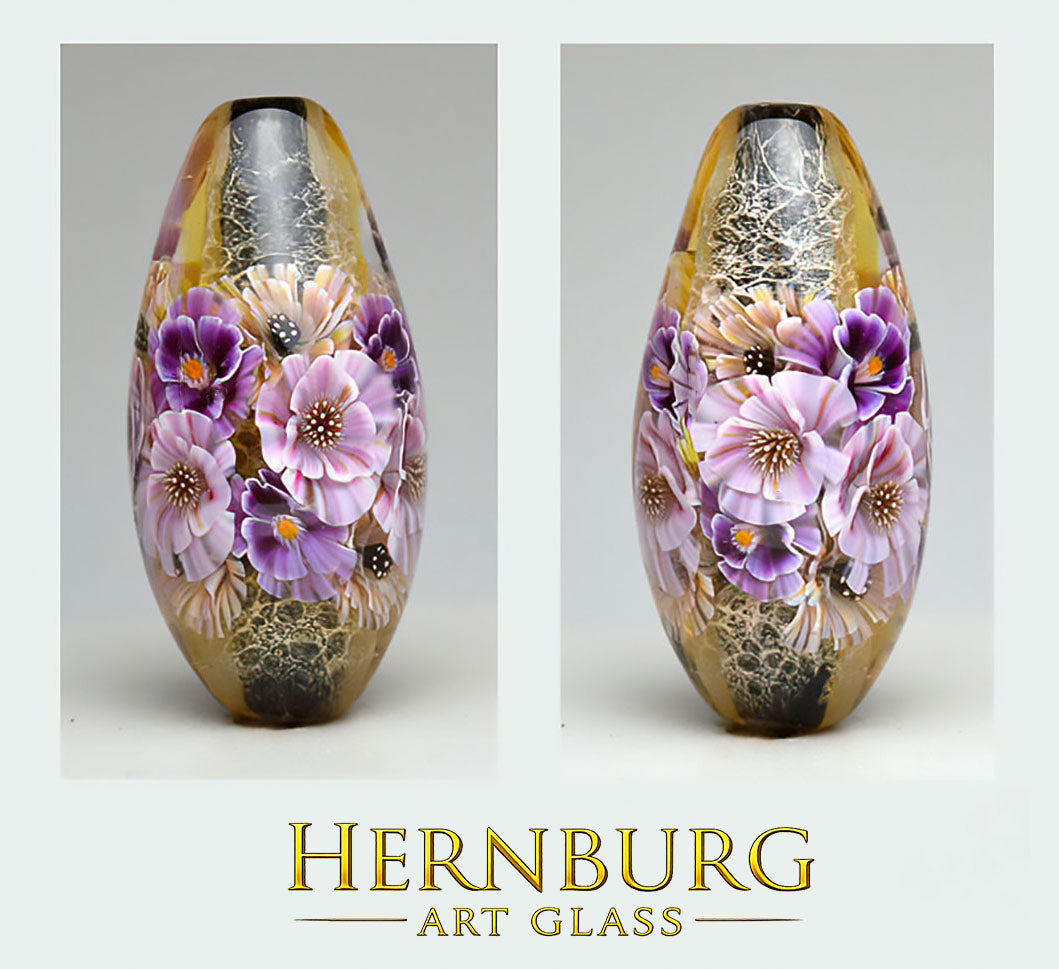 Pendant. Lampwork glass pendant. “Living Lace: SIROCCO”