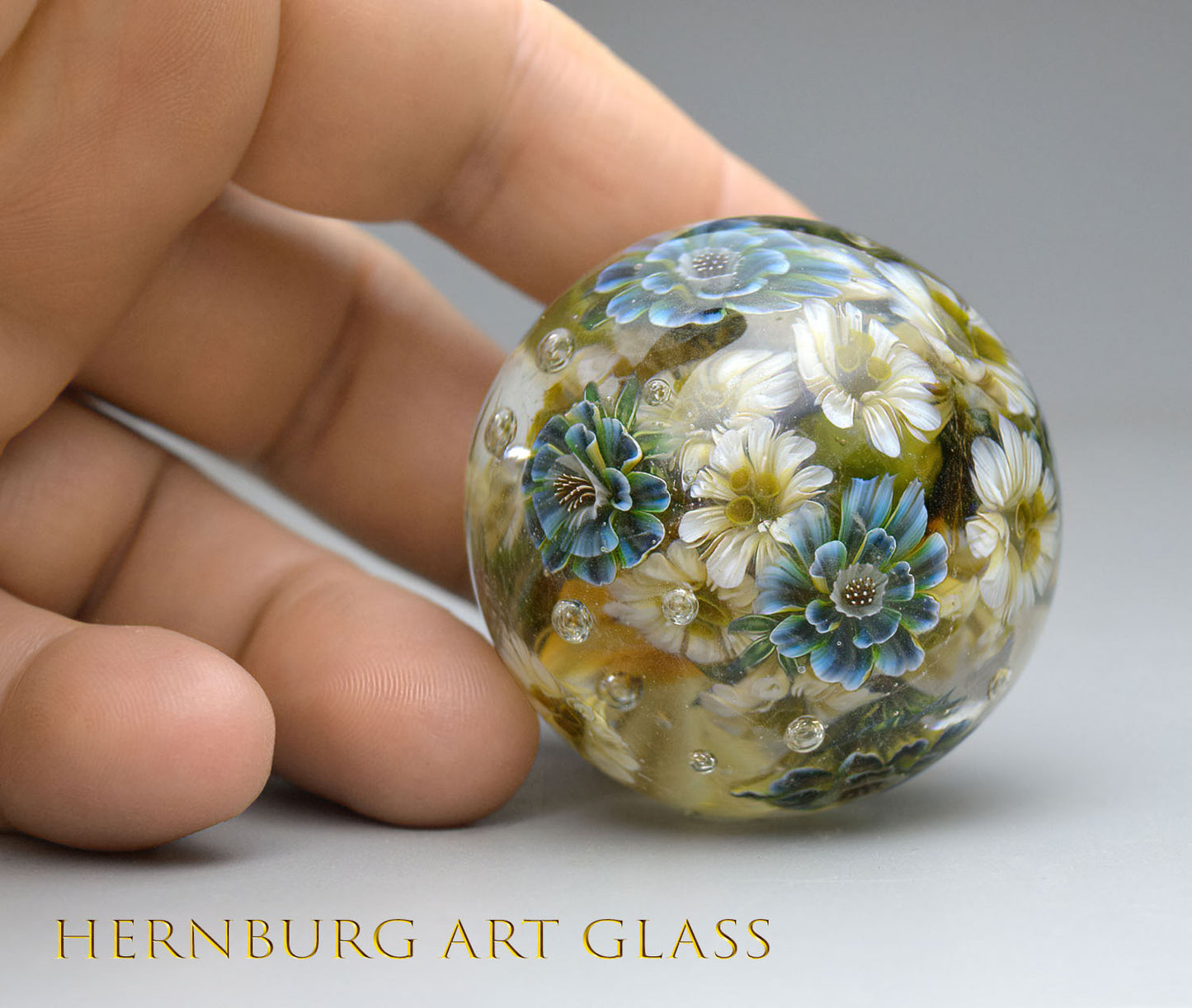 Marble. Collectible Sphere “Mermaid Dreams”. Glass. . Diameter — 45 mm (1.77”)