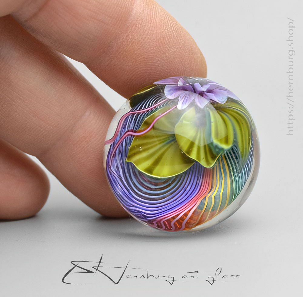 Marble "Surge" Glass. Collectible sphere. Diameter — Diameter: 30 mm (1.18”)