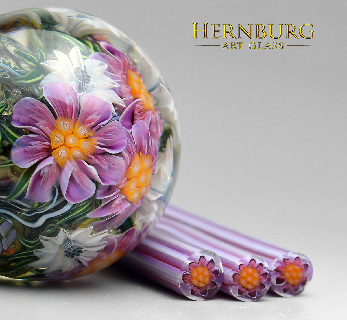 Murini flowers. PAS de DEUX. Sticks 5 cm long. Materials for lampwork. Glass COE104