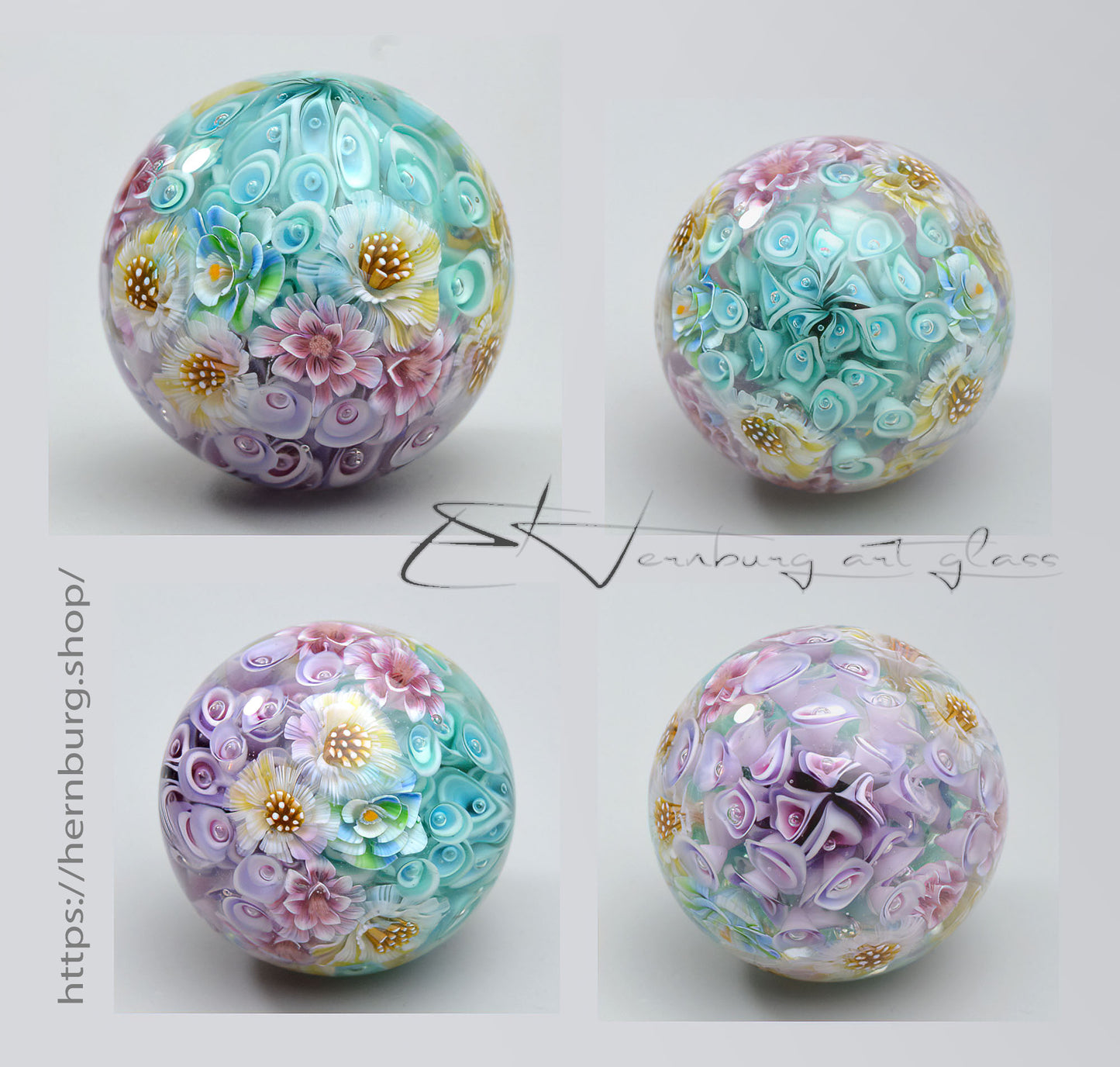 Marble "Kaleidoscope” Glass. Collectible sphere. Diameter — 42 mm (1.65”).