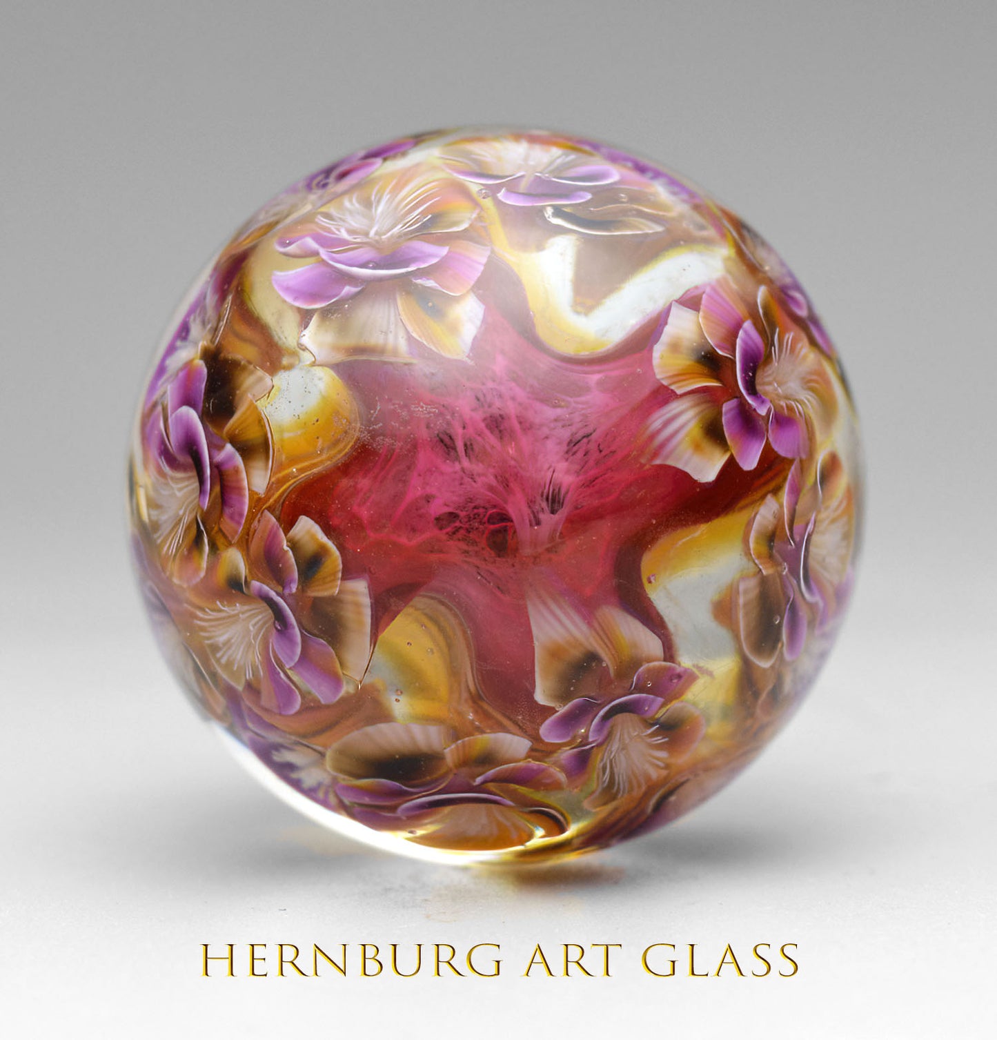Marble. Collectible Sphere “Flamingo Egg”. Glass. . Diameter — 40 mm (1.57”)
