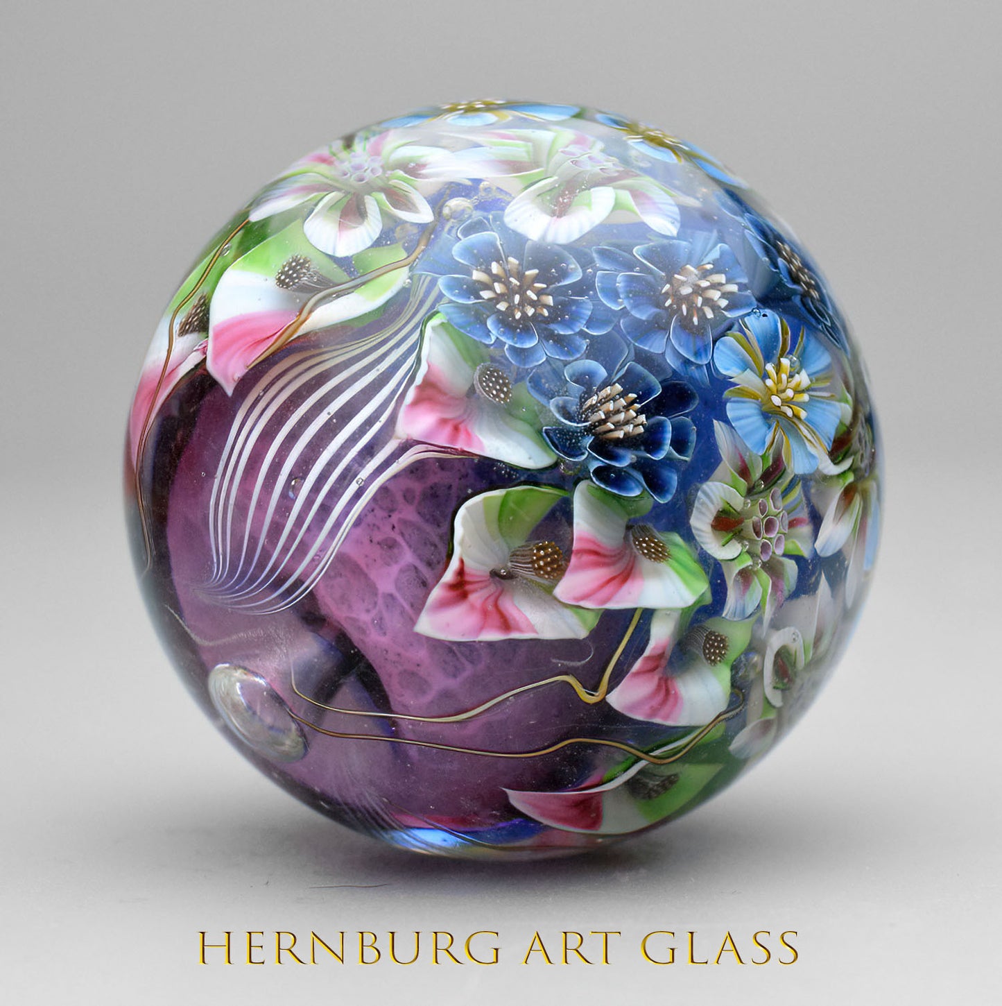 Marble. Collectible Sphere “Fata Morgana”. Glass. . Diameter — 44 mm (1.73”)