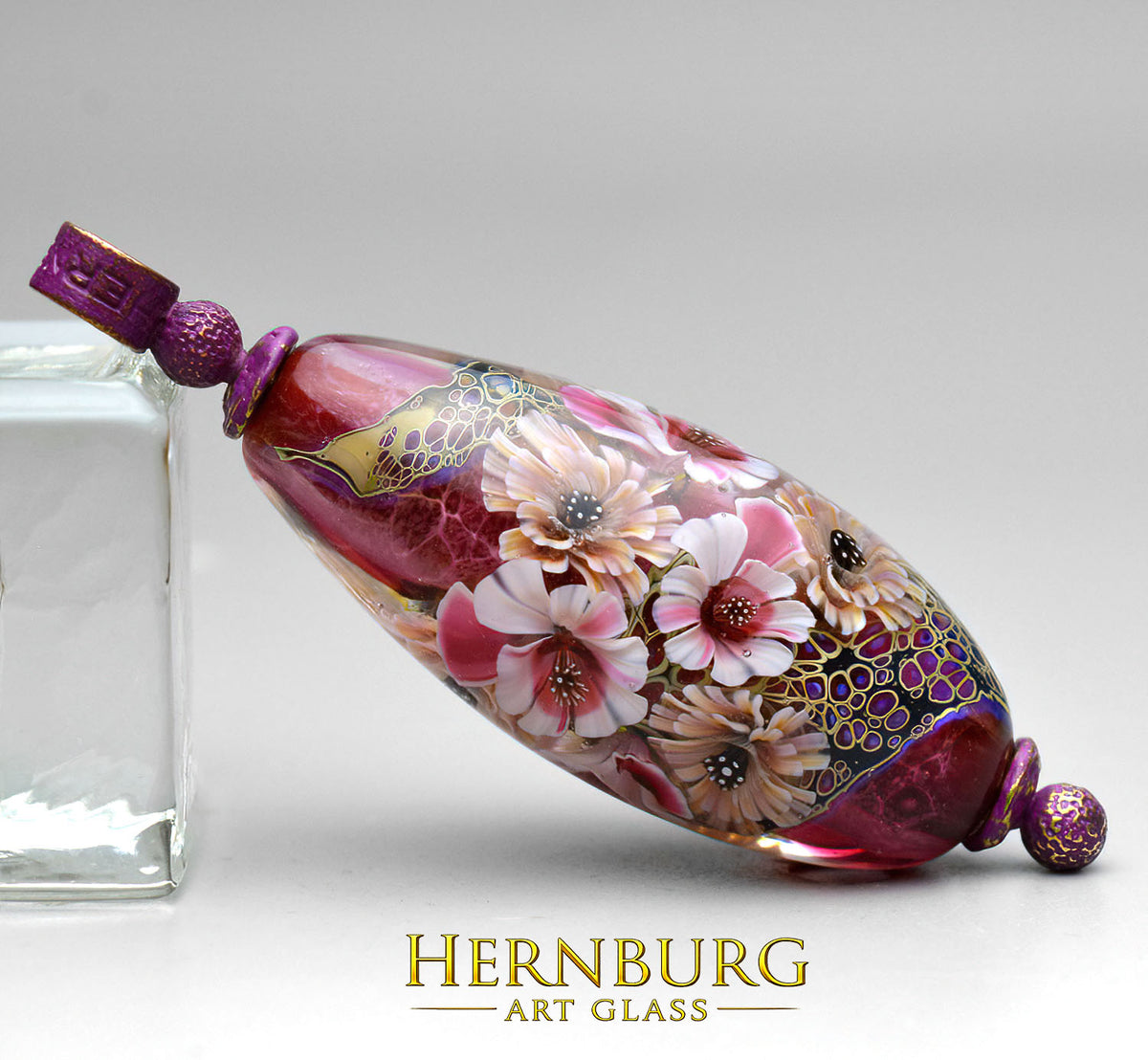 Pendant. Lampwork glass pendant. “SNARE”