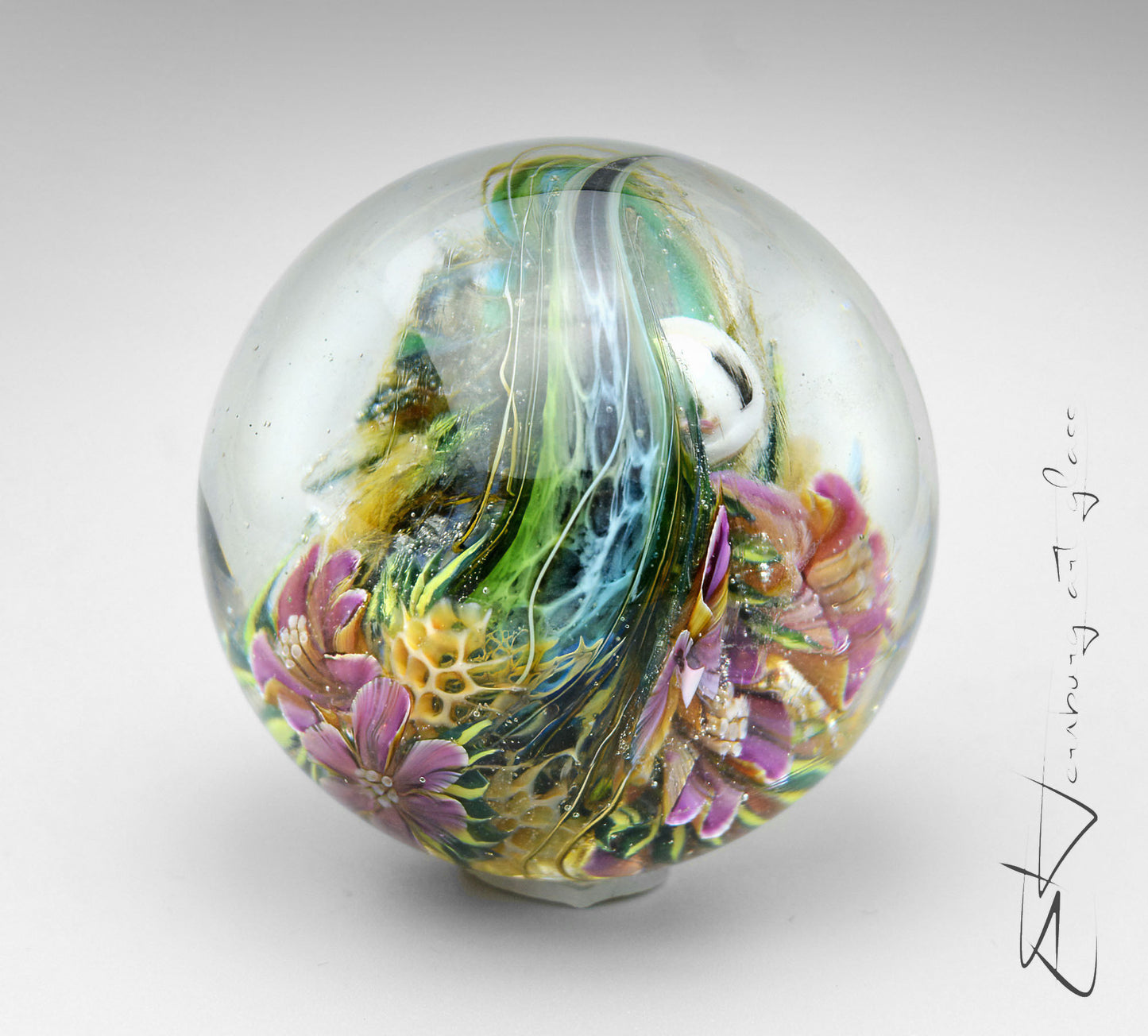 Marble. Glass. Collectible ball. Diameter 49 mm - 1.93 inch