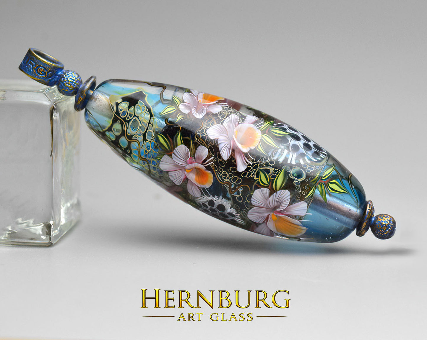Pendant. Lampwork glass pendant. “SUMATRA WONDER”
