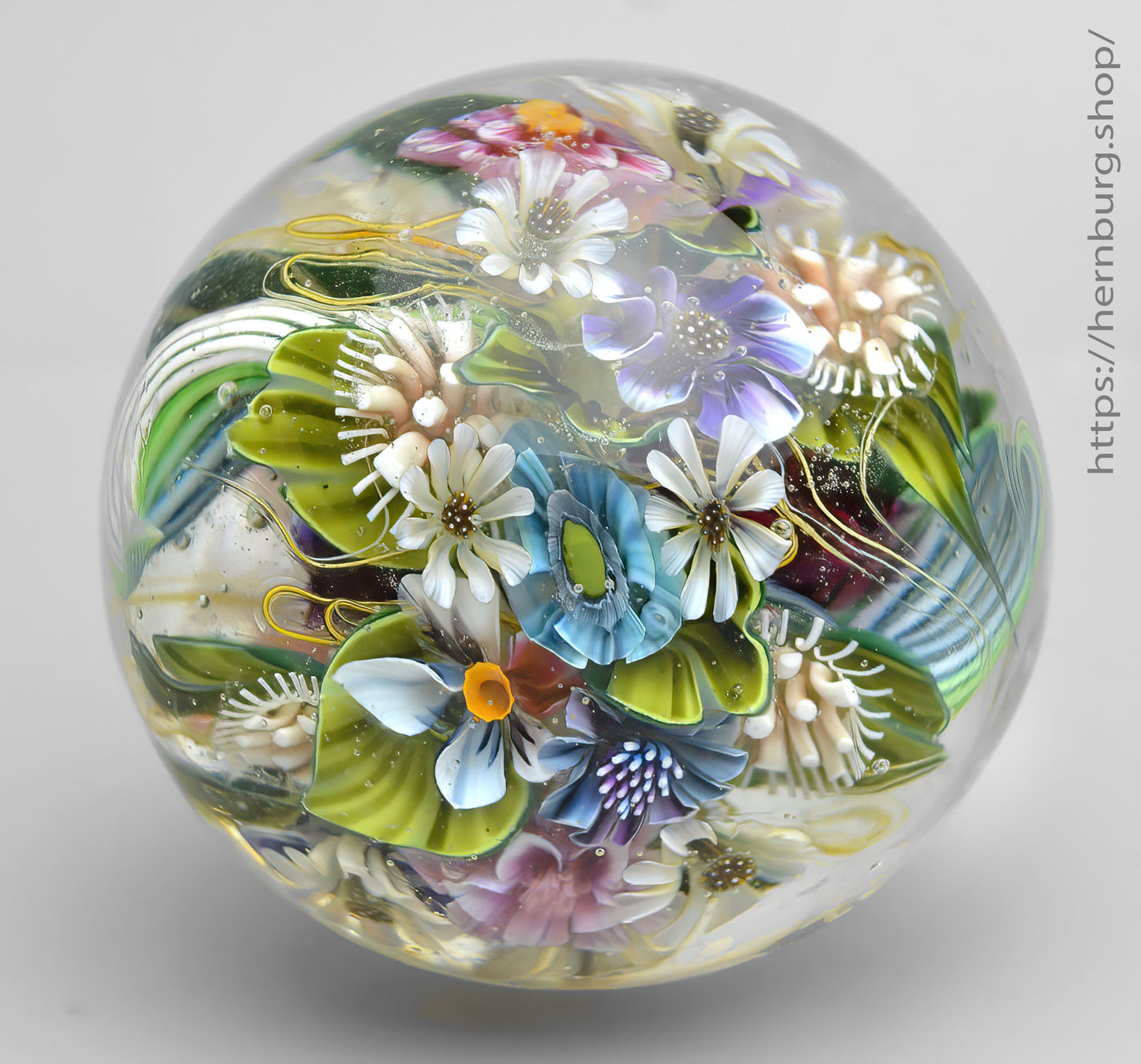 Marble. Collectible Sphere “Memory of Tenderness” Glass. Diameter — 50 mm (1.97”)