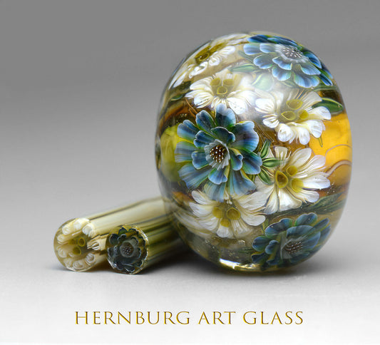 Murini flowers. WATERCOLOR STUDY. Sticks 5 cm long. Materials for lampwork. Glass COE104