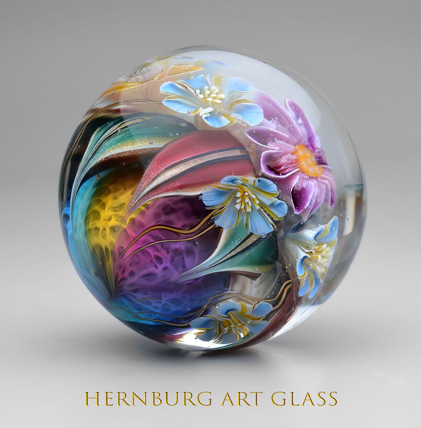 Marble. Collectible Sphere "Carnival”. Glass. . Diameter — 40 mm (1.57”)