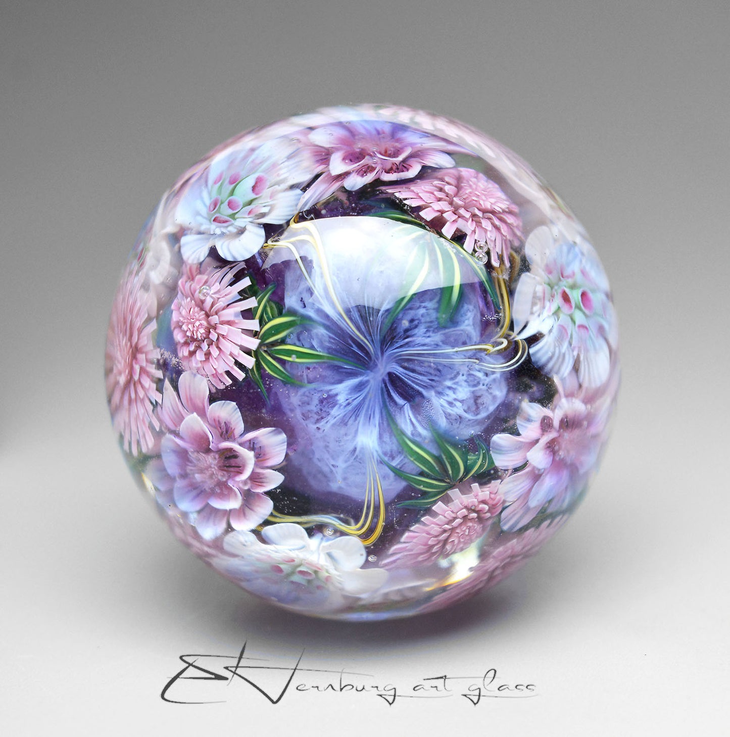 Marble. Collectible Sphere “The Bride’s Morning”. Glass. . Diameter — 35 mm (1.38”)
