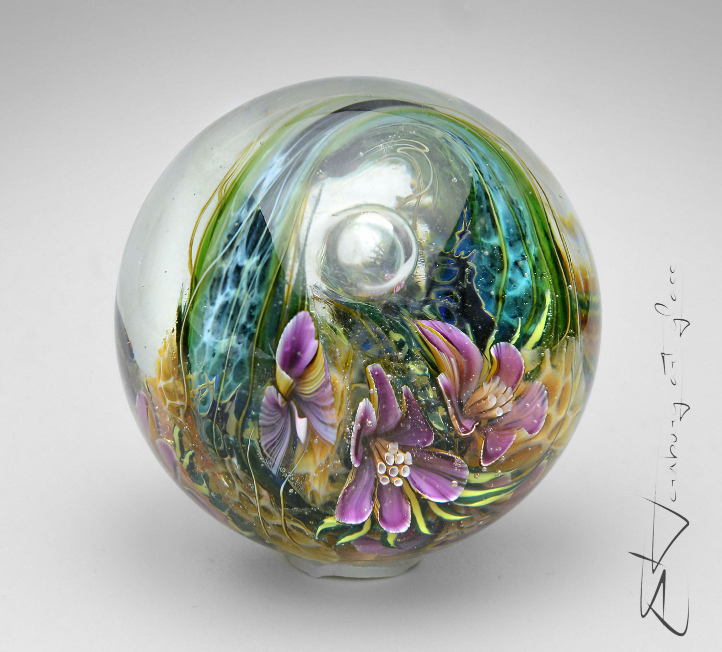 Marble. Glass. Collectible ball. Diameter 49 mm - 1.93 inch