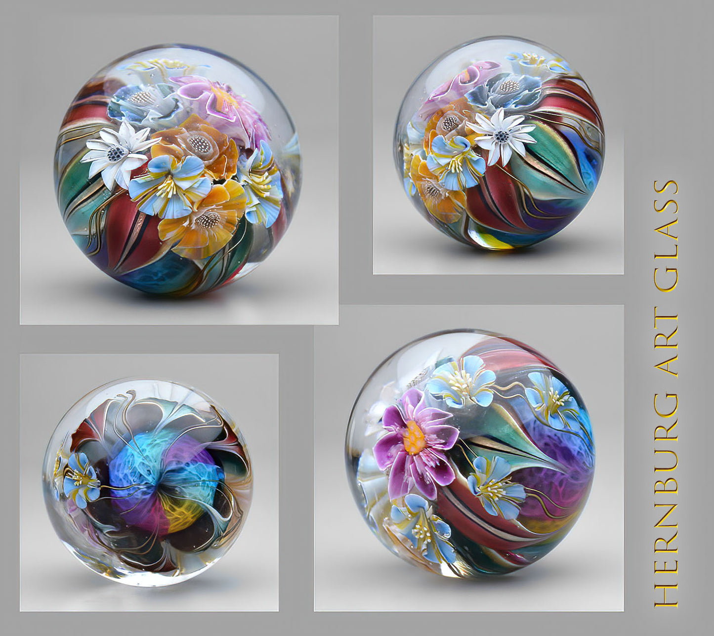 Marble. Collectible Sphere "Carnival”. Glass. . Diameter — 40 mm (1.57”)