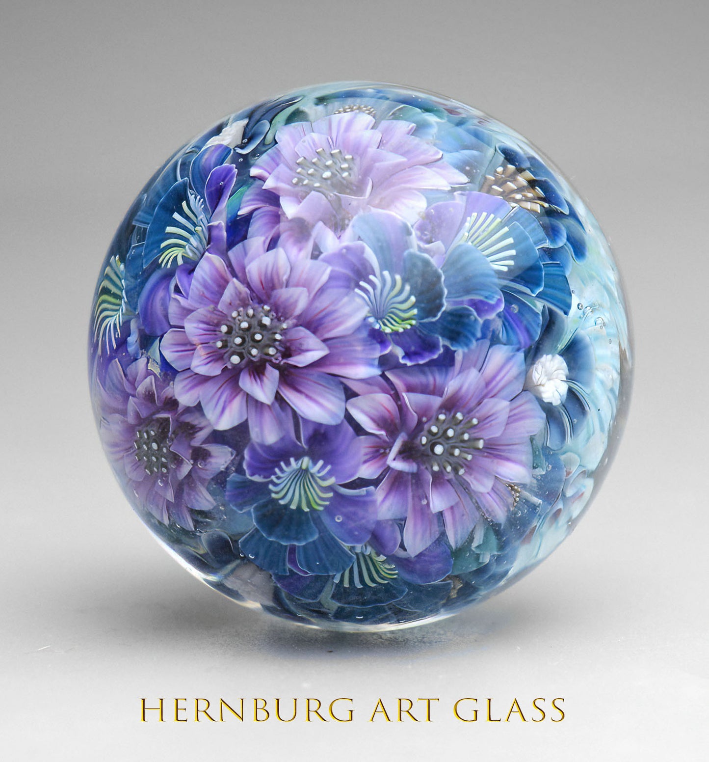 Marble. Collectible Sphere “Living Lace: Hoarfrost”. Glass. . Diameter — 40 mm (1.57”)