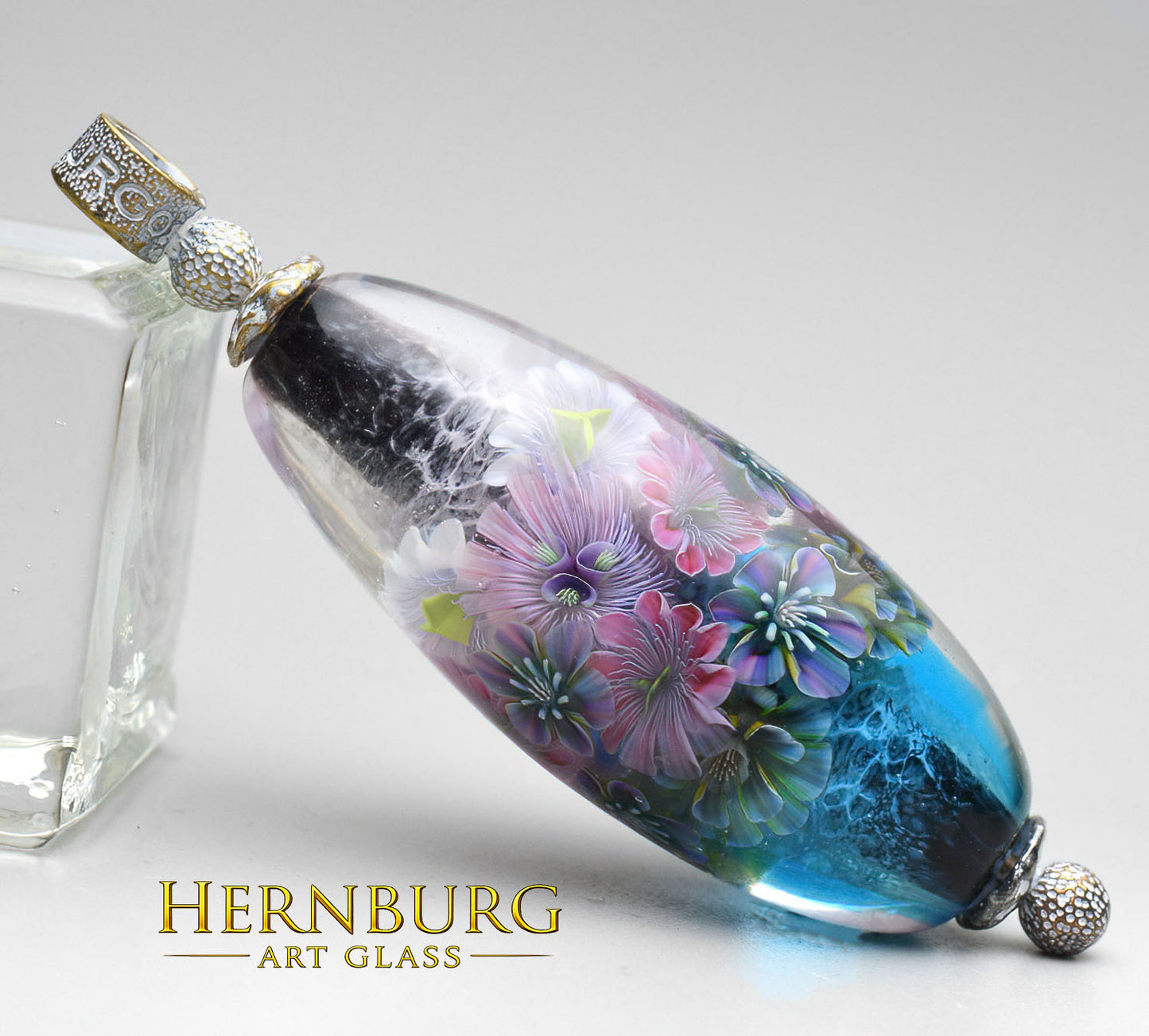 Pendant. Lampwork glass pendant. “Living Lace: PALIMPSEST”