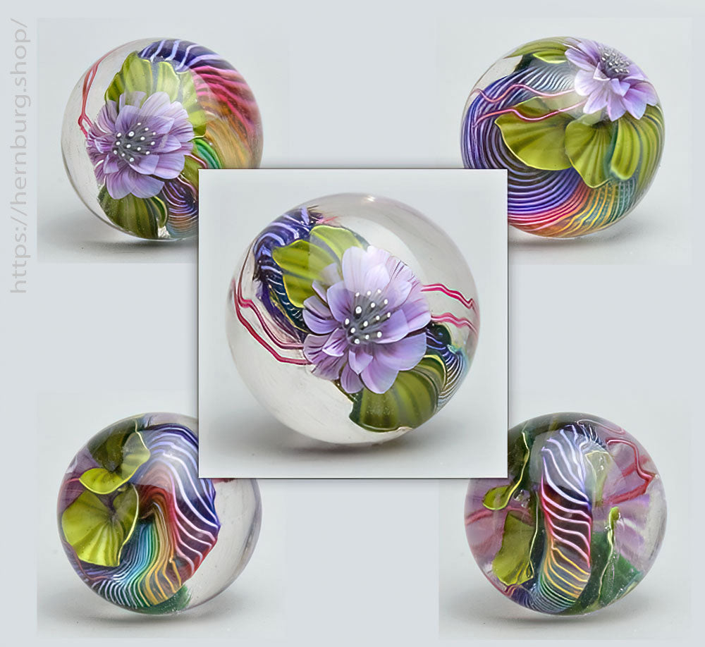 Marble "Surge" Glass. Collectible sphere. Diameter — Diameter: 30 mm (1.18”)