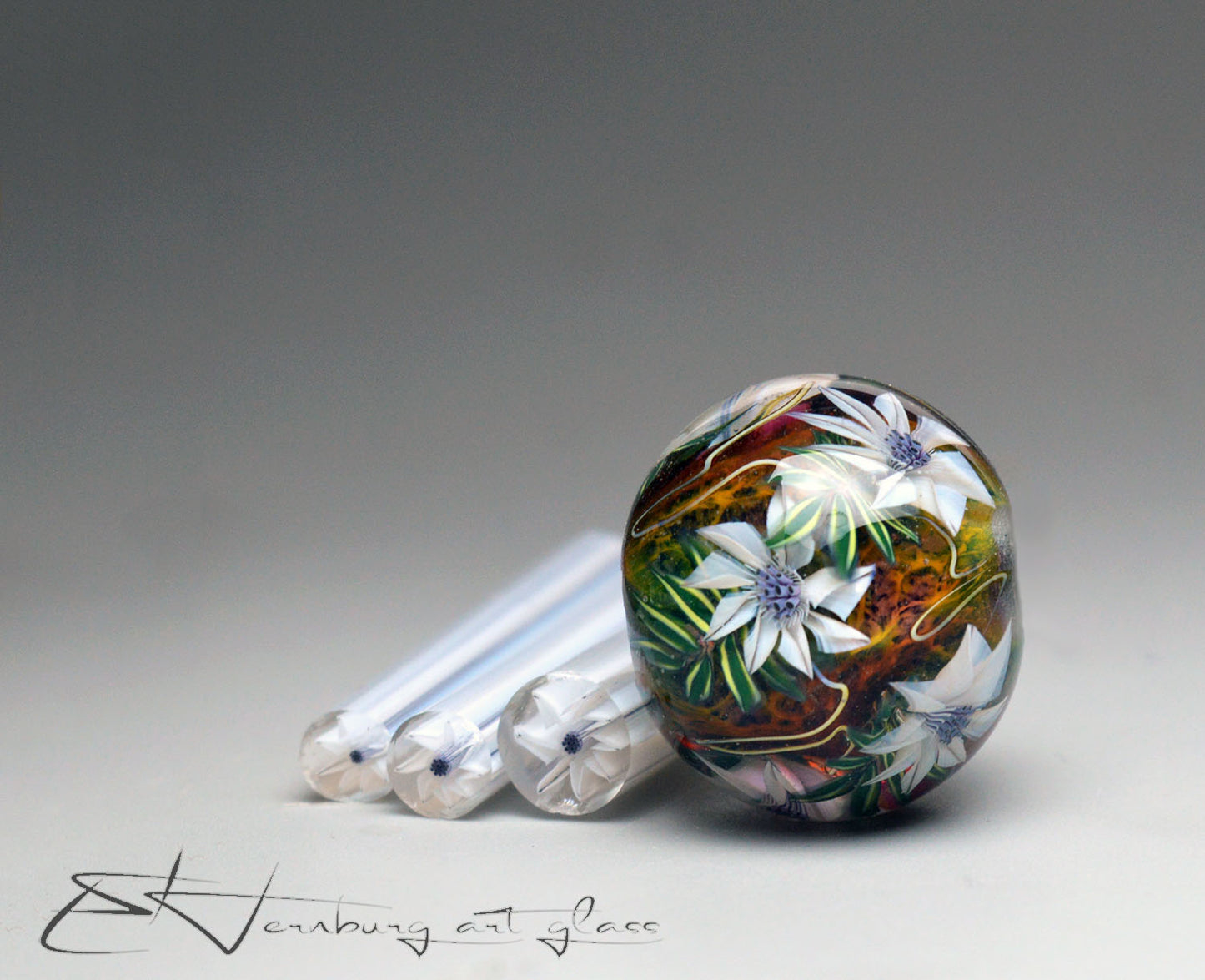 Murini flowers. ARCTIC LILY. Sticks 5 cm long. Materials for lampwork. Glass COE104