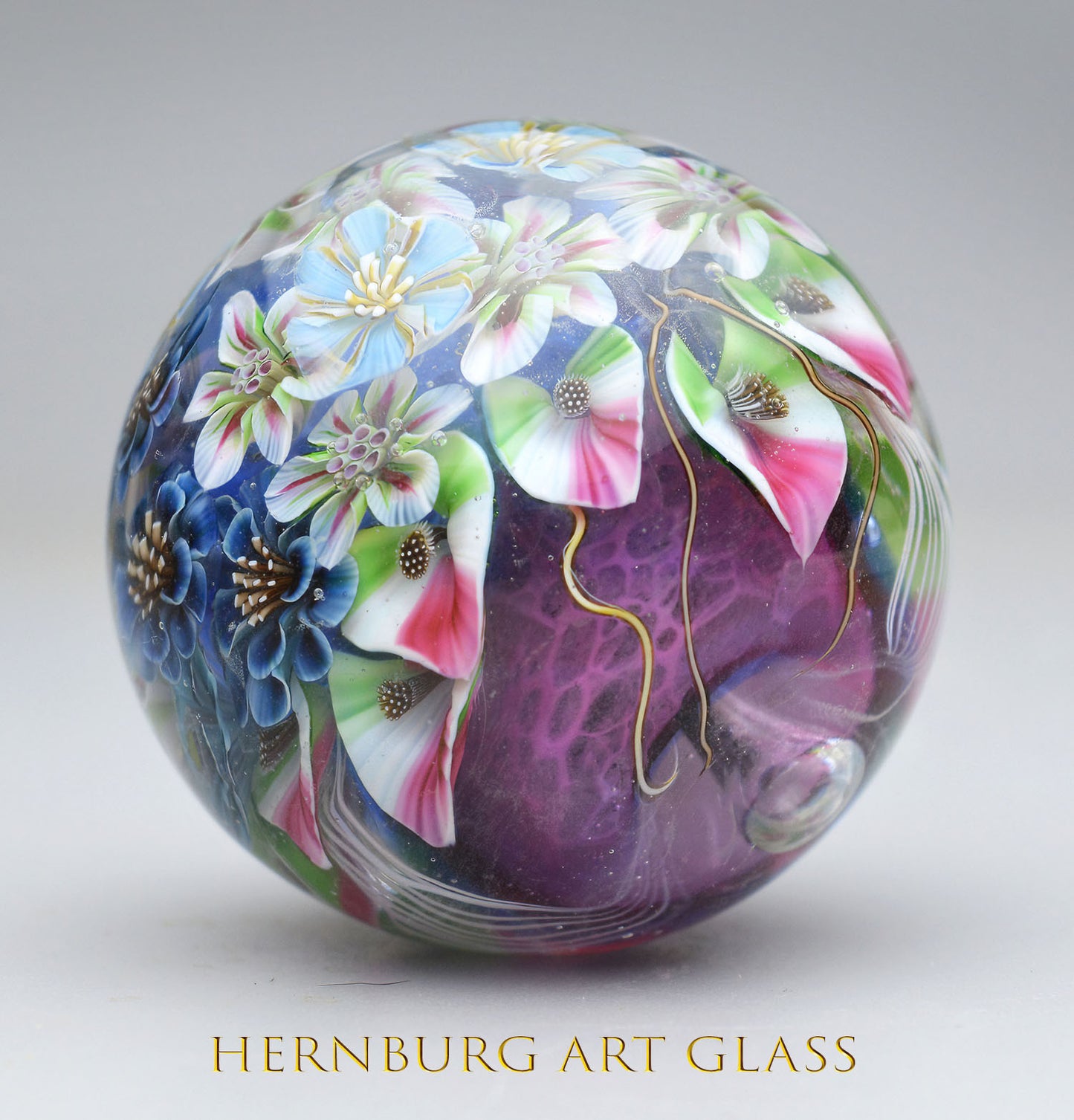 Marble. Collectible Sphere “Fata Morgana”. Glass. . Diameter — 44 mm (1.73”)