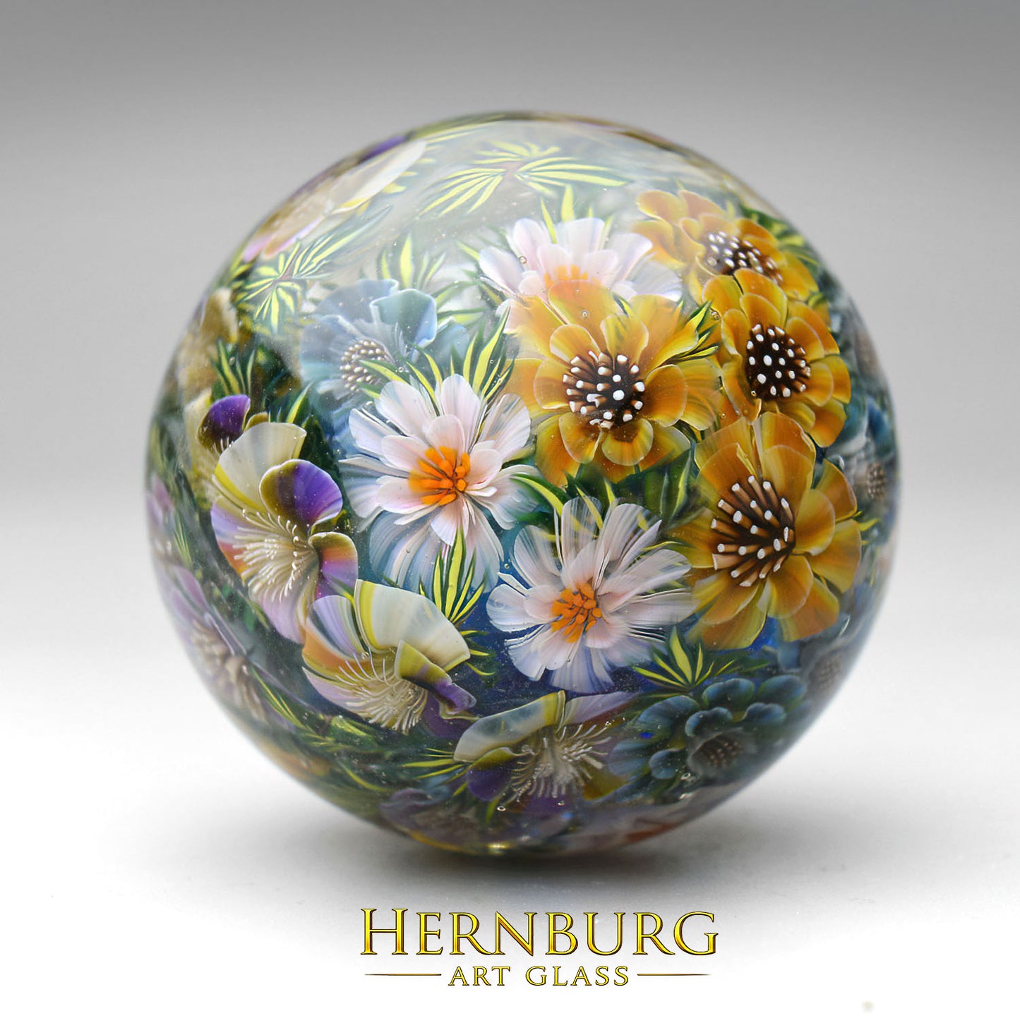 Marble. Collectible Sphere “Fifth Season”. Glass. . Diameter — 47 mm (1.85”)