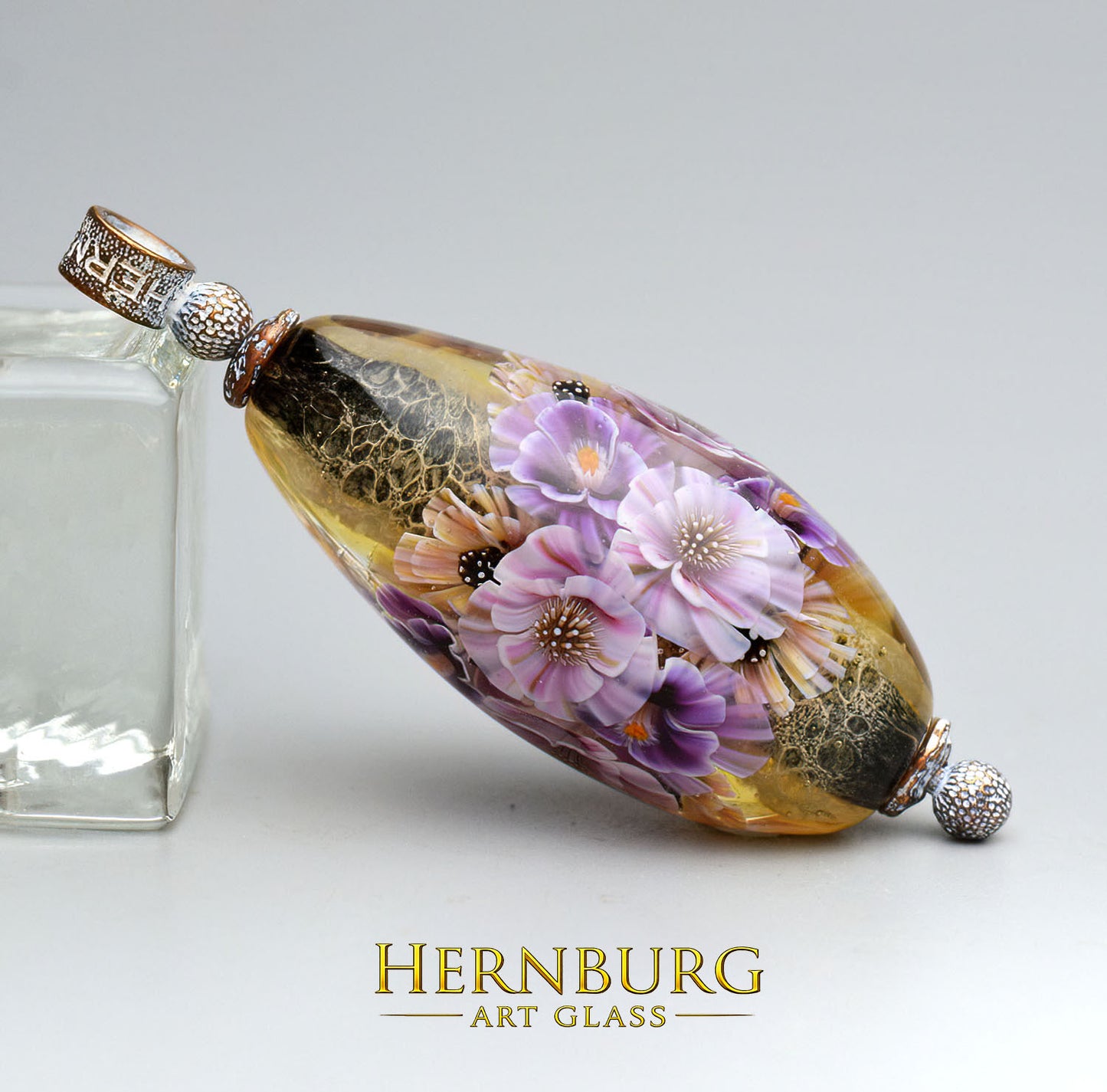 Pendant. Lampwork glass pendant. “Living Lace: SIROCCO”