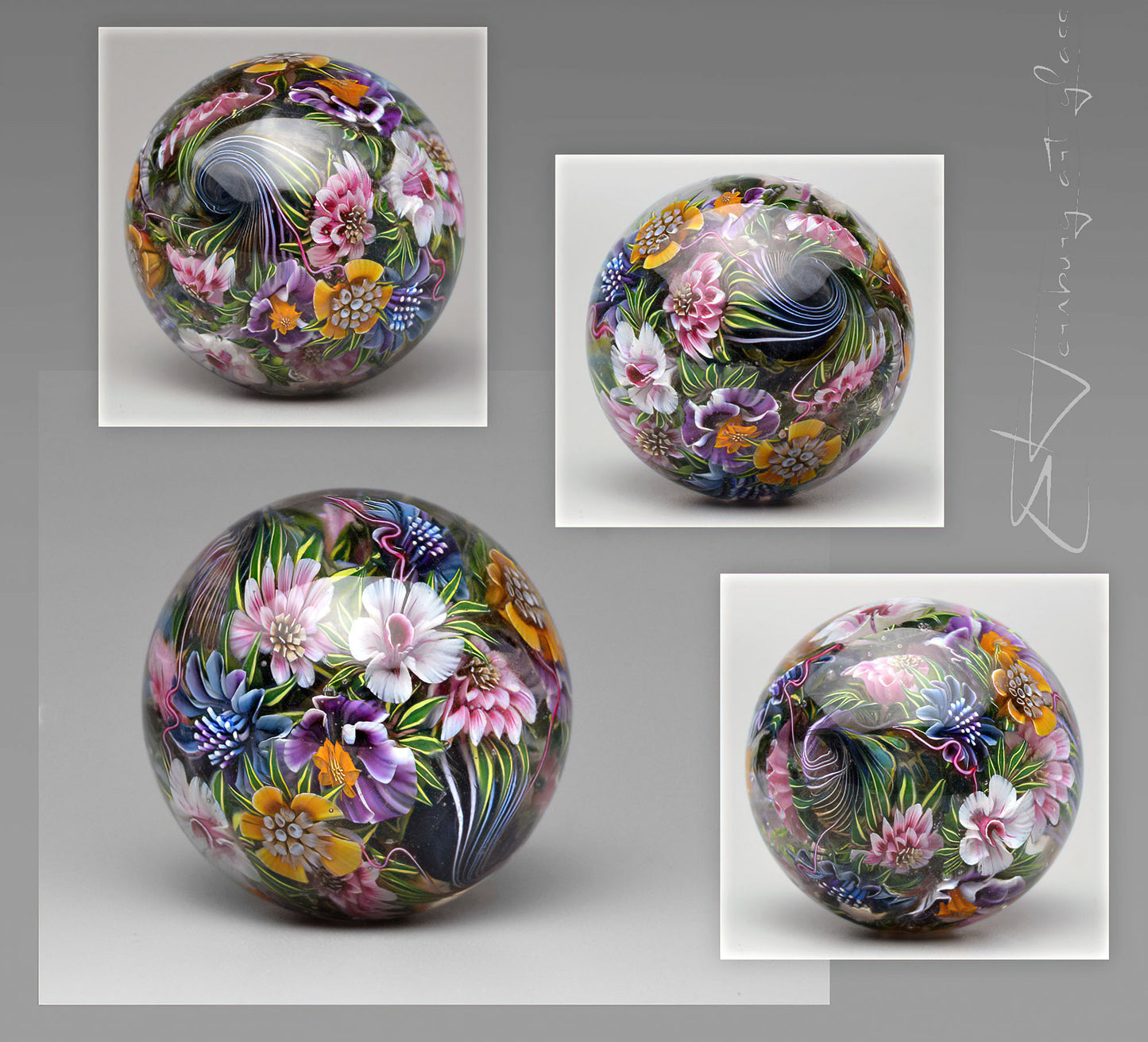 Marbe. " Timeless Garden" Glass. Collectible ball. Diameter 50 mm - 1.96 inch