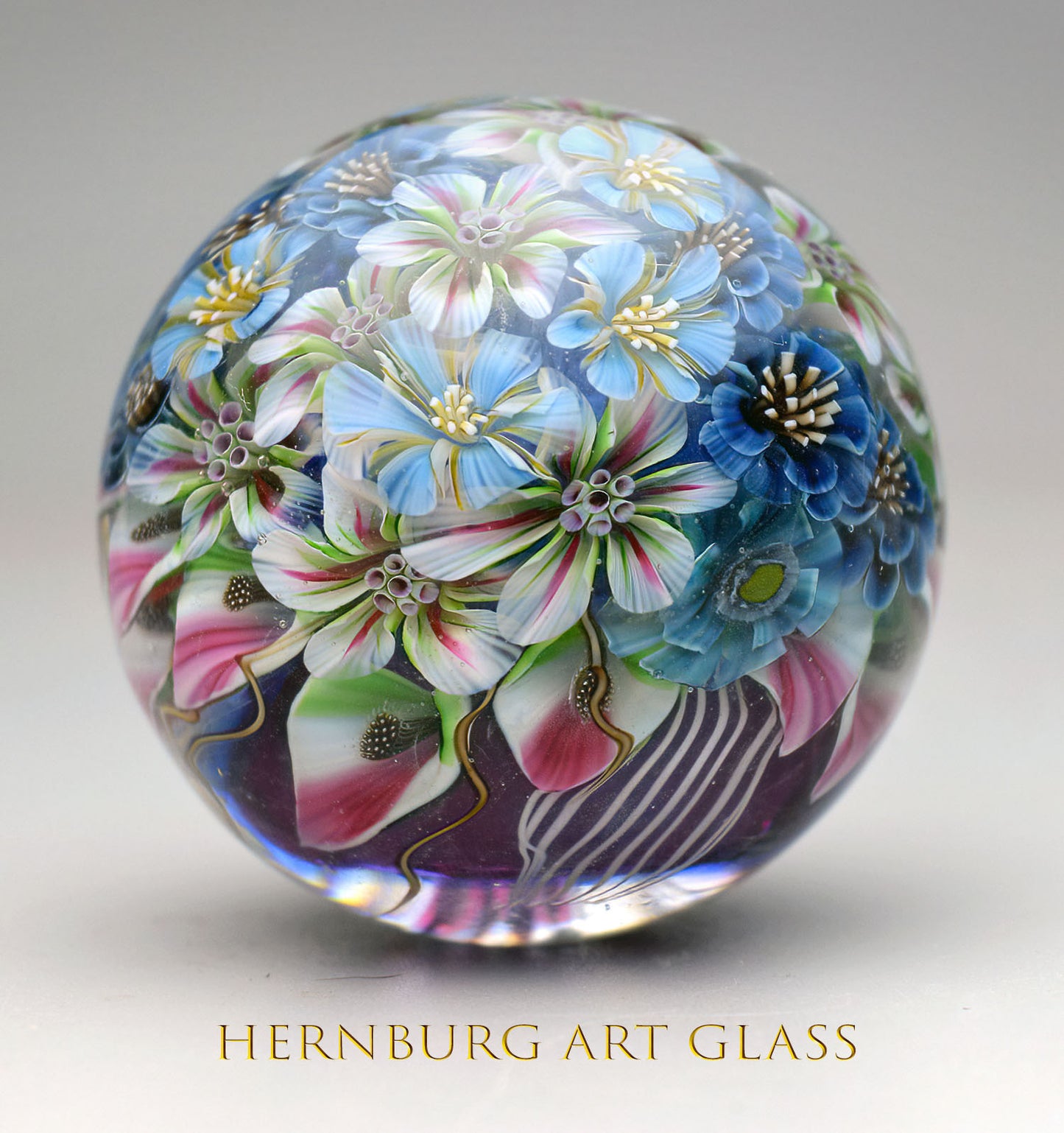 Marble. Collectible Sphere “Fata Morgana”. Glass. . Diameter — 44 mm (1.73”)