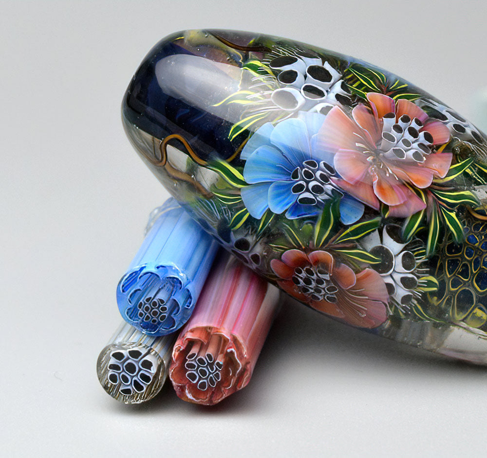 Murini flowers. FROUFROU. Sticks 5 cm long. Materials for lampwork. Glass COE104
