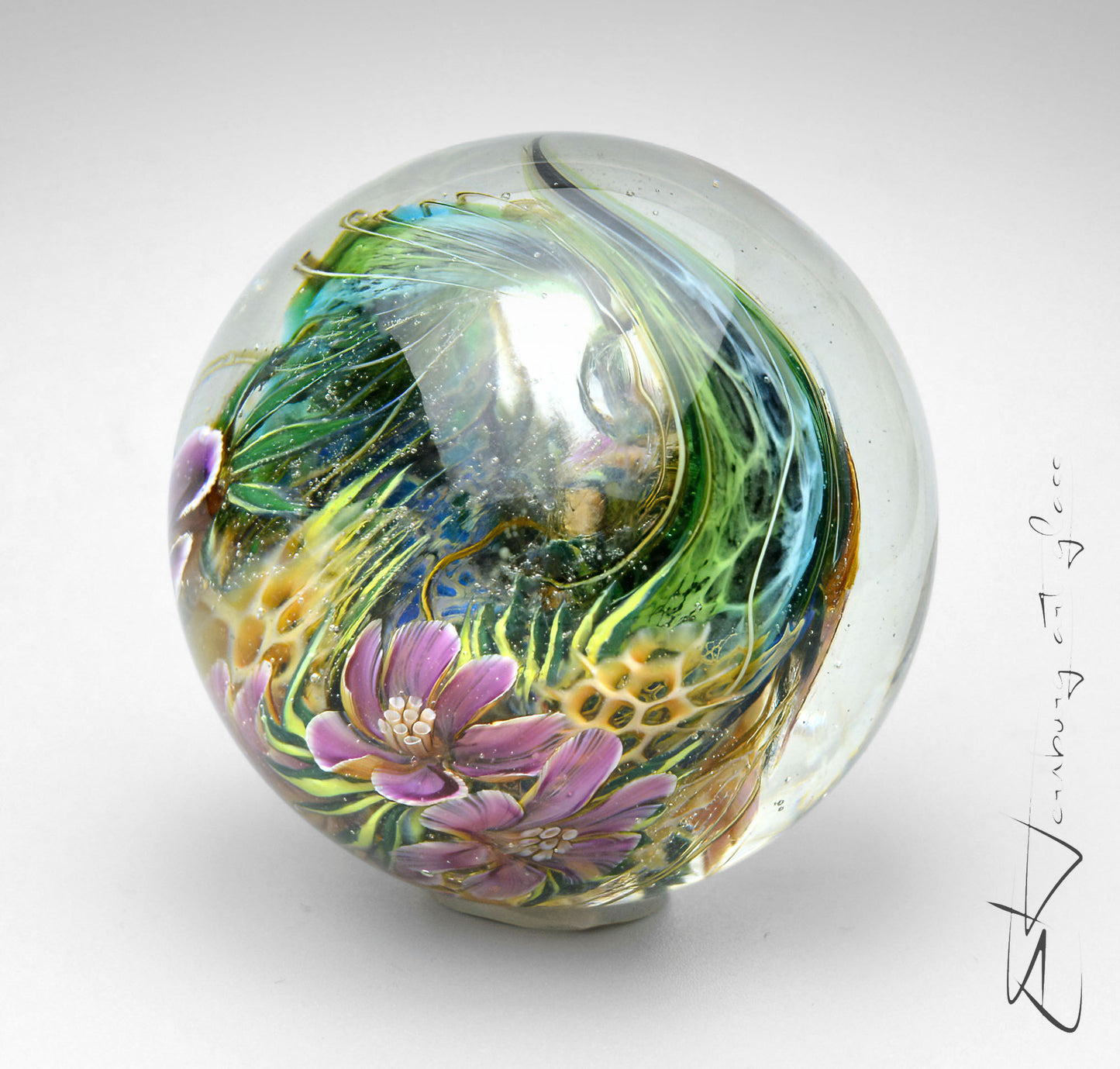 Marble. Glass. Collectible ball. Diameter 49 mm - 1.93 inch