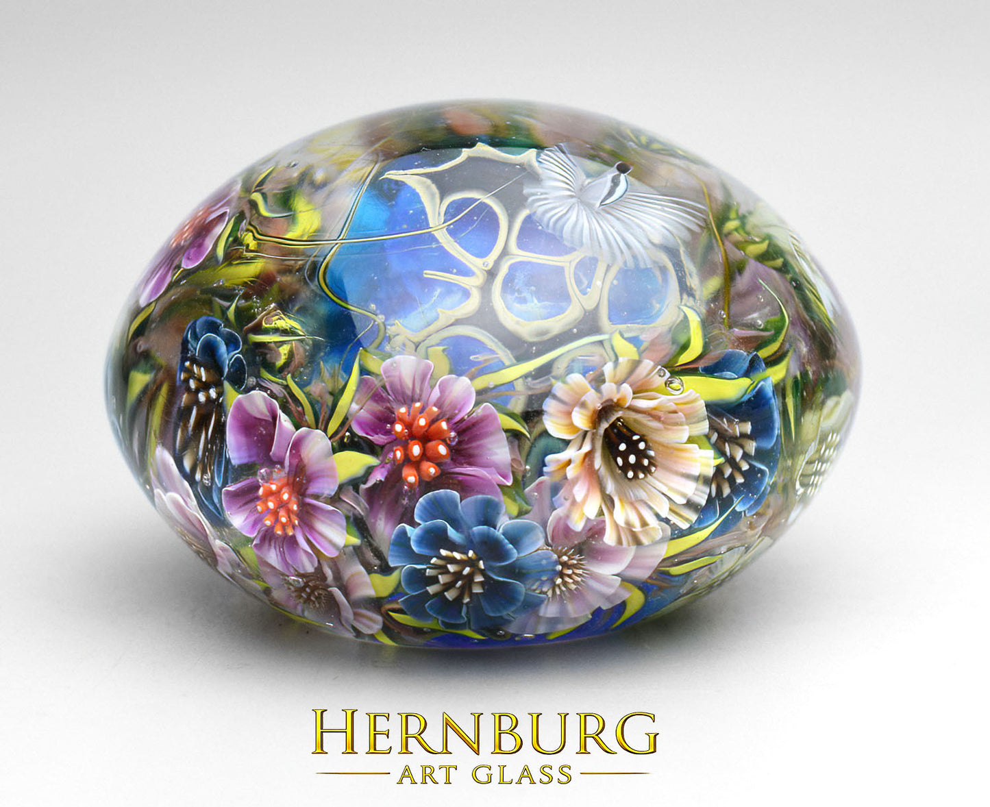 Paperweight "FAR AWAY". Glass. Diameter 52 mm (2.05”)