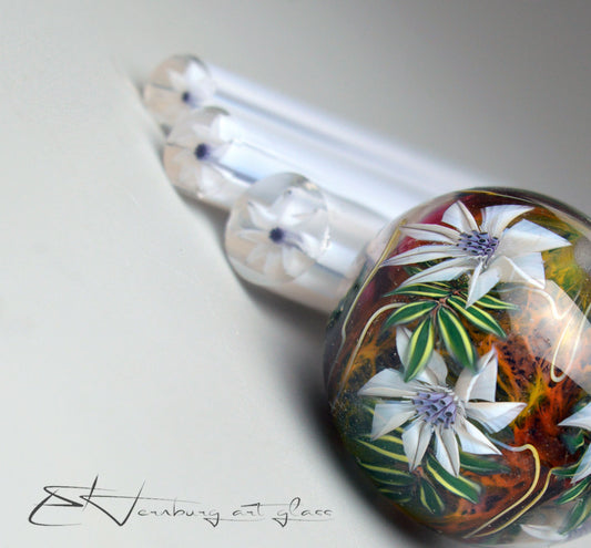 Murini flowers. ARCTIC LILY. Sticks 5 cm long. Materials for lampwork. Glass COE104