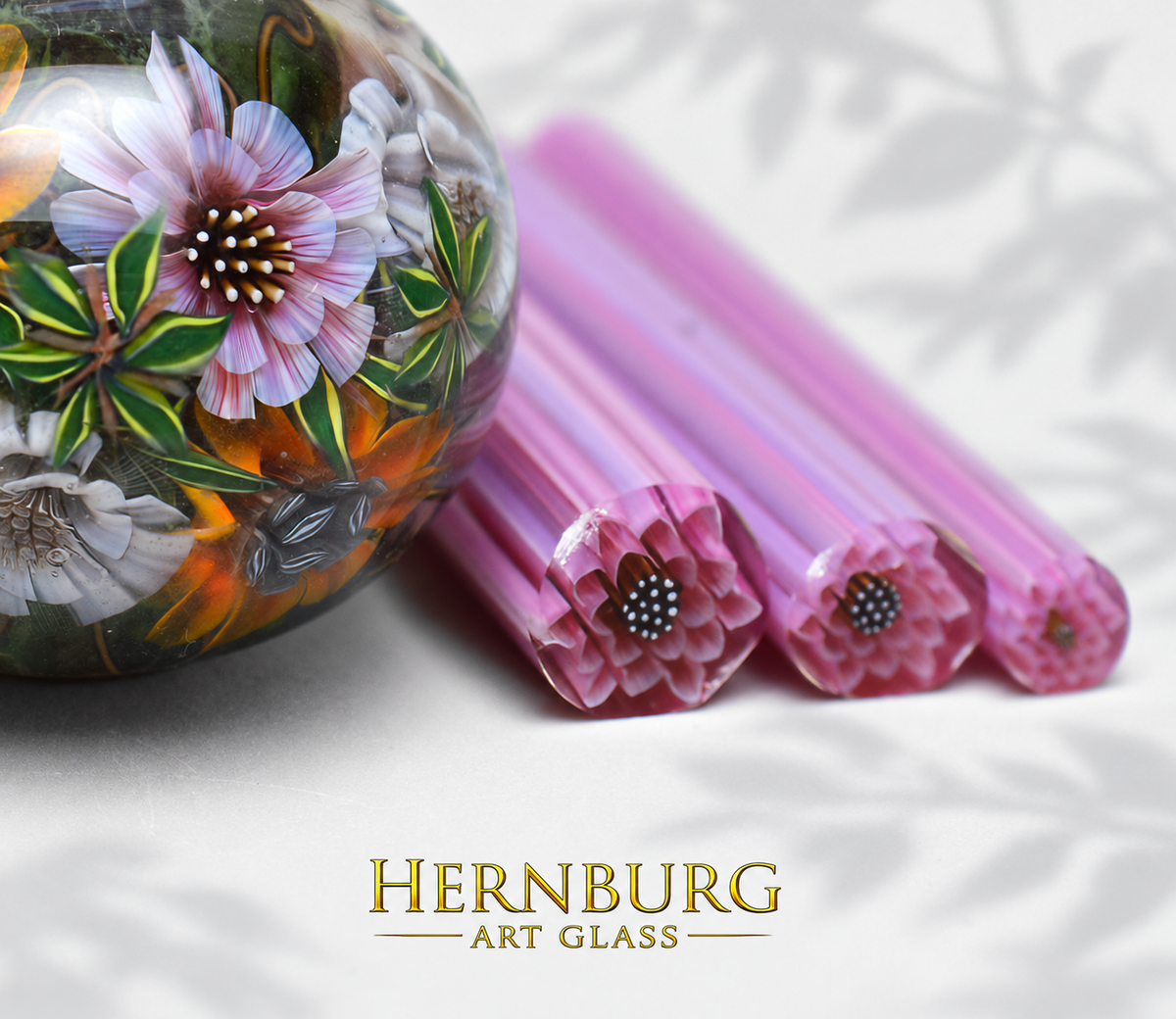 Murrini flowers. POMPADOUR. Sticks 5 cm long. Materials for lampwork. Glass COE104