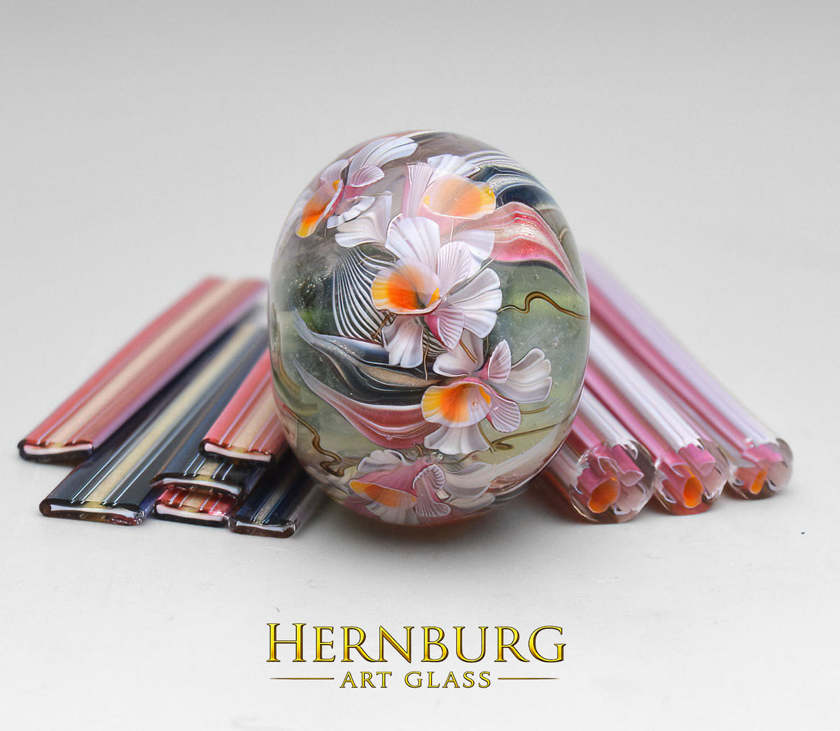 Little Flame Murrini & Double-Sided Foliage Ribbons