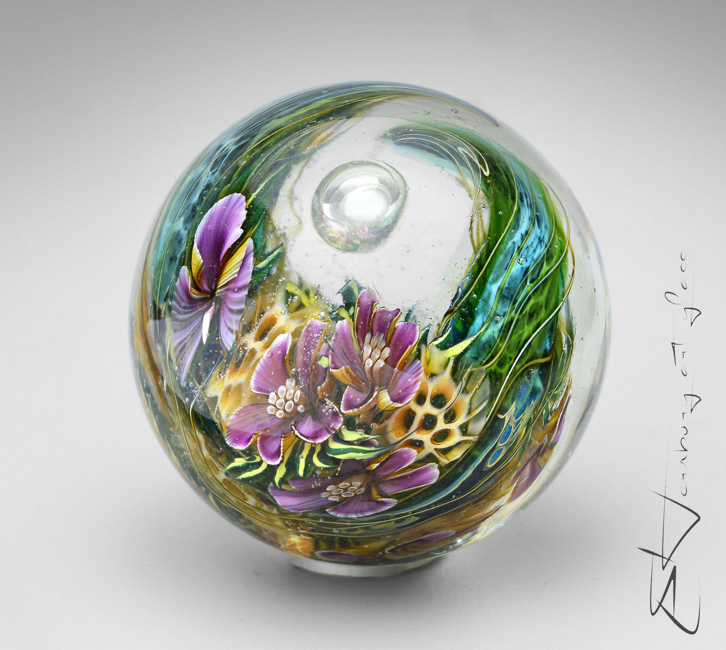 Marble. Glass. Collectible ball. Diameter 49 mm - 1.93 inch