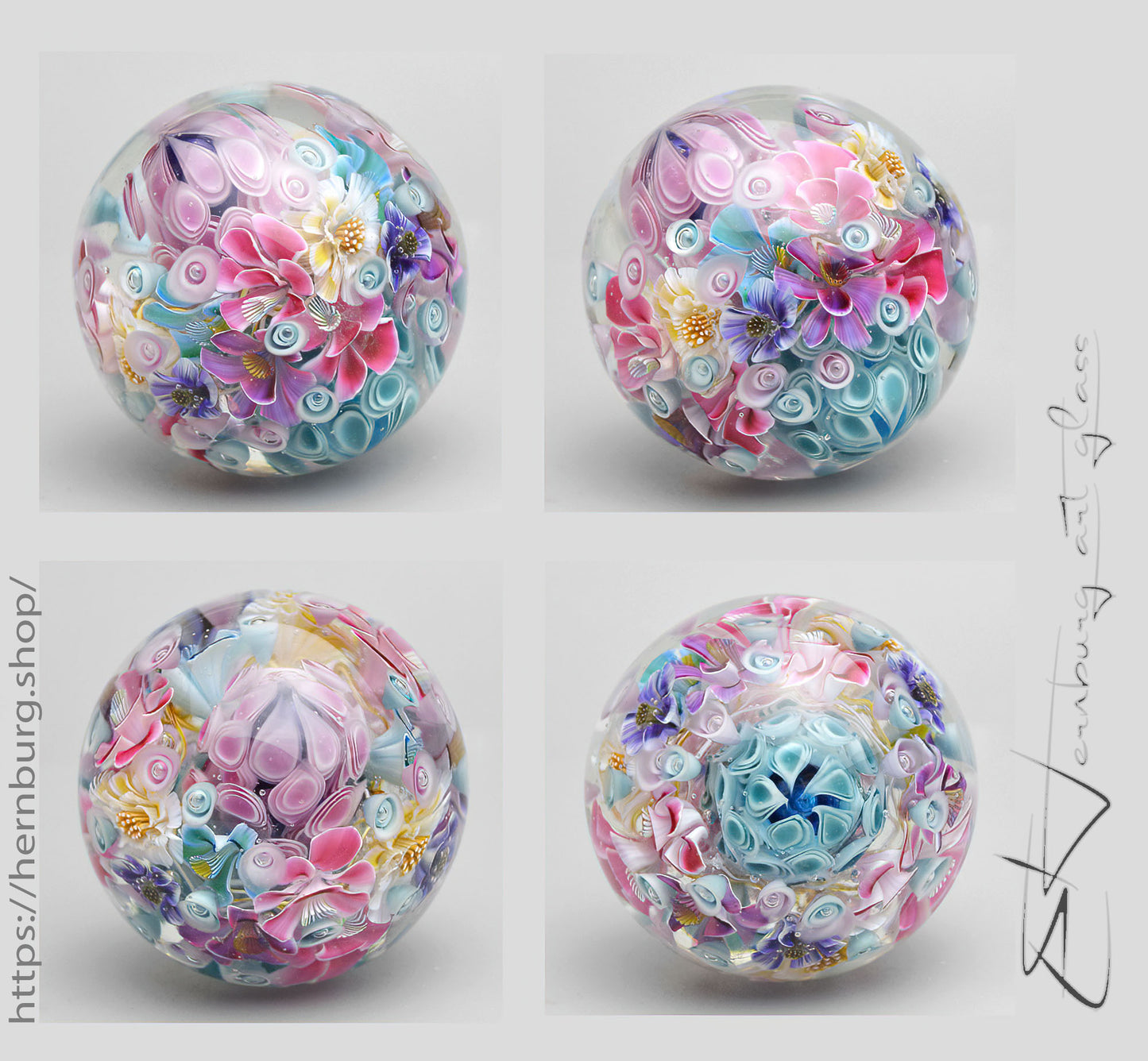 Marble "Kaleidoscope Magic” Glass. Collectible sphere. Diameter — 45 mm (1.77”).