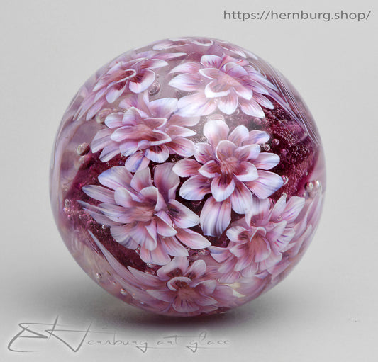 Marble. Collectible Sphere “Bloomspell” Glass. . Diameter — 39 mm (1.53”)