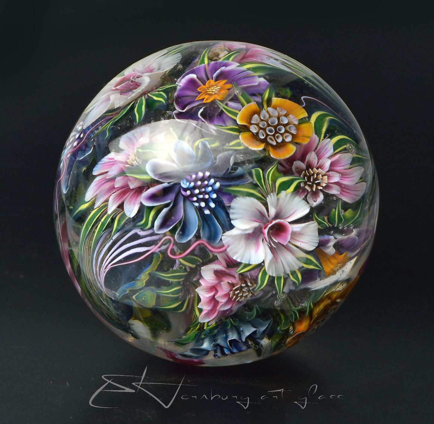 Marbe. " Timeless Garden" Glass. Collectible ball. Diameter 50 mm - 1.96 inch