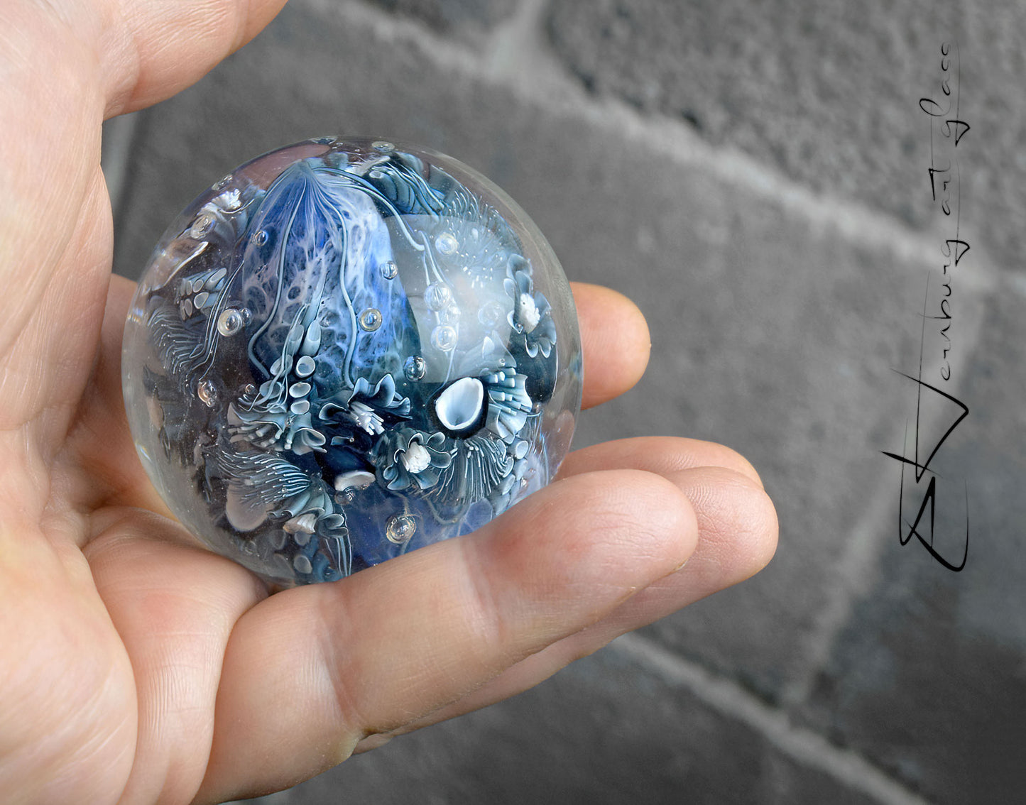 Marble. Collectible ball. Diameter 55 mm - 2.16 inch