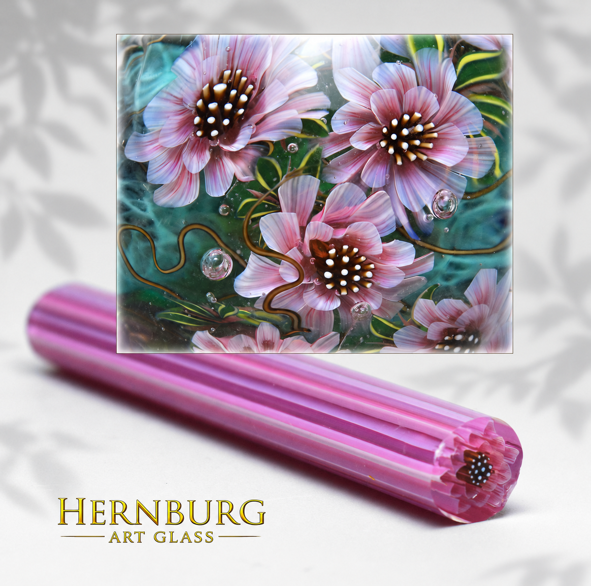 Murrini flowers. POMPADOUR. Sticks 5 cm long. Materials for lampwork. Glass COE104