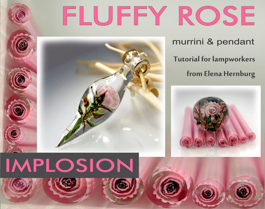 FLUFFY ROSE. Tutorial for lampworkers.