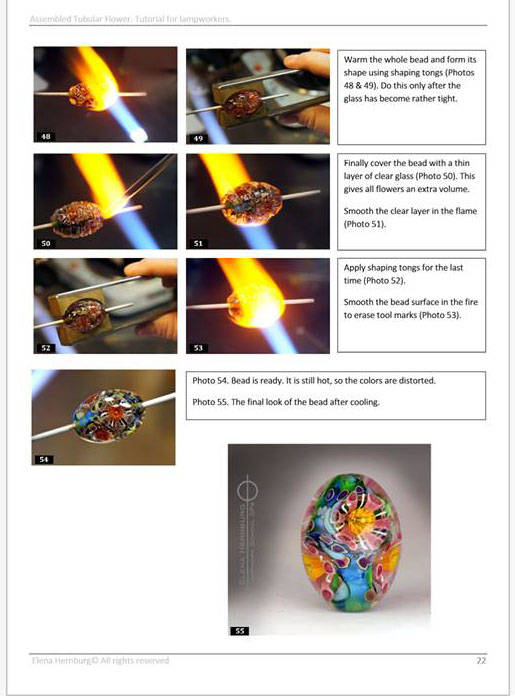 ASSEMBLED TUBULAR FLOWER. Tutorial for lampworkers.