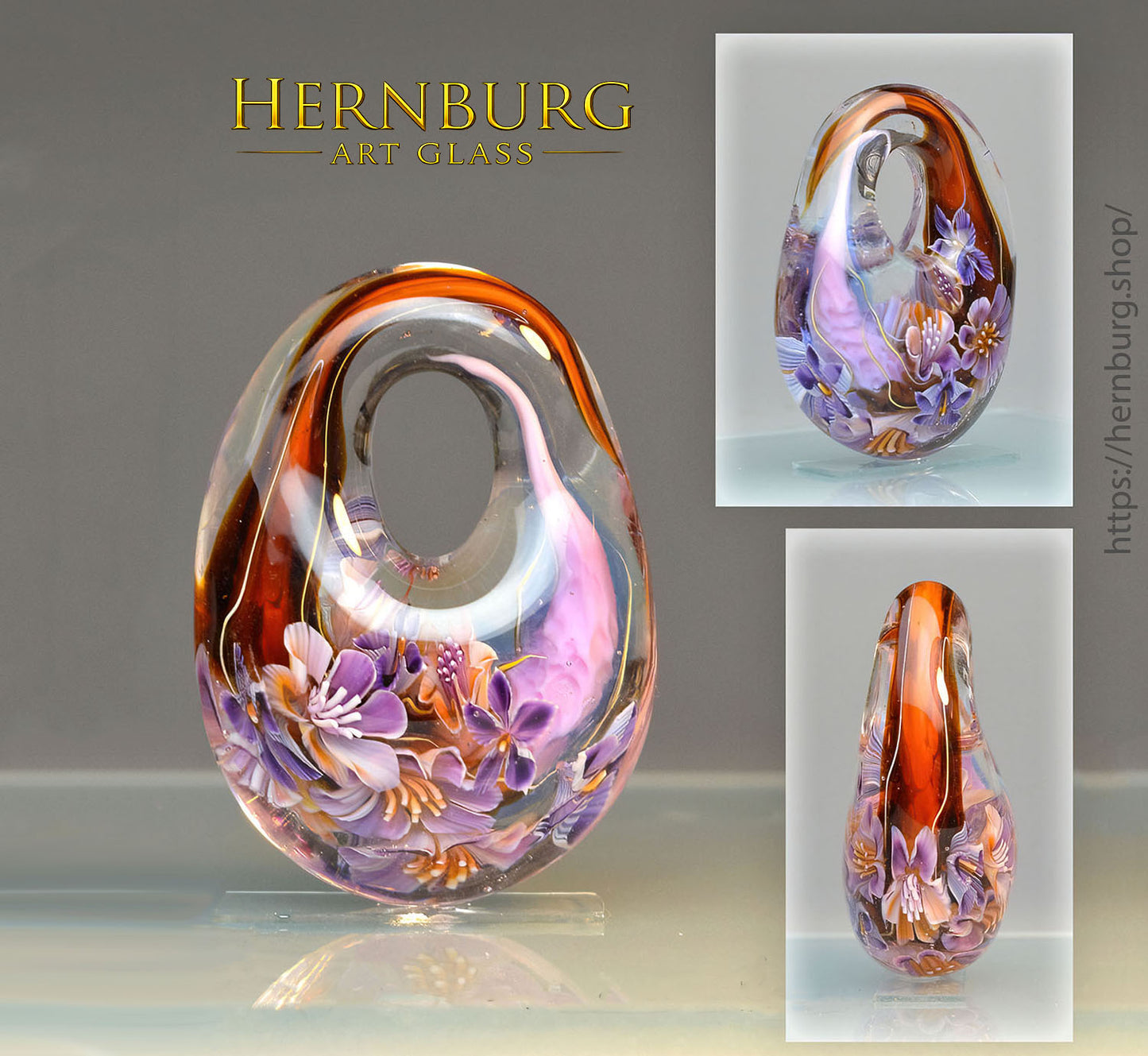 Pendant. Lampwork glass pendant. “CHARMER”